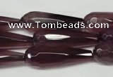 CAG2305 15.5 inches 10*30mm faceted teardrop agate gemstone beads