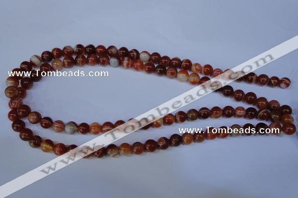 CAG2322 15.5 inches 8mmround red line agate beads wholesale