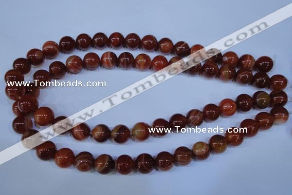 CAG2323 15.5 inches 10mmround red line agate beads wholesale