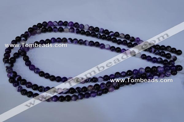 CAG2331 15.5 inches 6mm round violet line agate beads wholesale