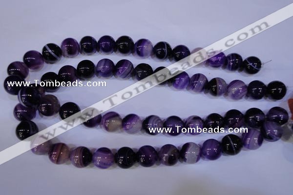 CAG2335 15.5 inches 14mm round violet line agate beads wholesale