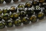 CAG234 15.5 inches 8mm round dragon veins agate gemstone beads