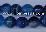 CAG2345 15.5 inches 14mm round blue line agate beads wholesale