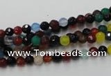 CAG2350 15.5 inches 4mm faceted round multi colored agate beads