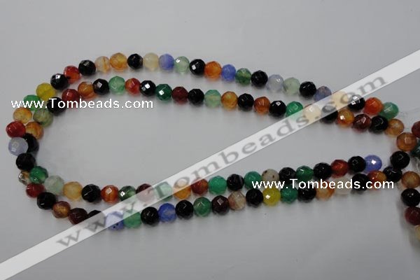 CAG2351 15.5 inches 6mm faceted round multi colored agate beads