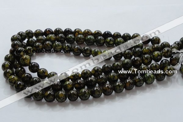 CAG236 15.5 inches 12mm round dragon veins agate gemstone beads