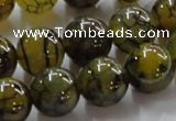 CAG237 15.5 inches 14mm round dragon veins agate gemstone beads