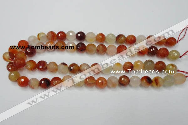 CAG2383 15.5 inches 10mm faceted round red agate beads wholesale