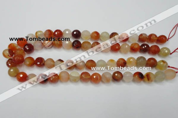 CAG2384 15.5 inches 12mm faceted round red agate beads wholesale