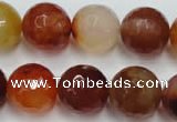 CAG2386 15.5 inches 16mm faceted round red agate beads wholesale