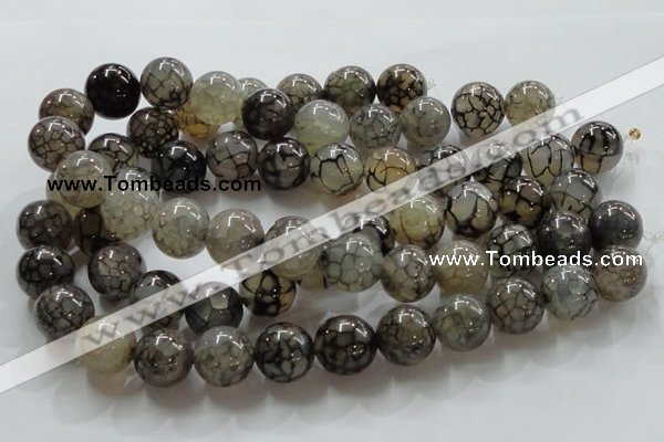 CAG239 15.5 inches round 18mm dragon veins agate gemstone beads