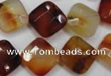 CAG2402 15.5 inches 16*16mm faceted diamond red agate beads wholesale