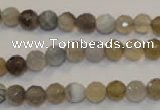 CAG2421 15.5 inches 6mm faceted round Chinese botswana agate beads