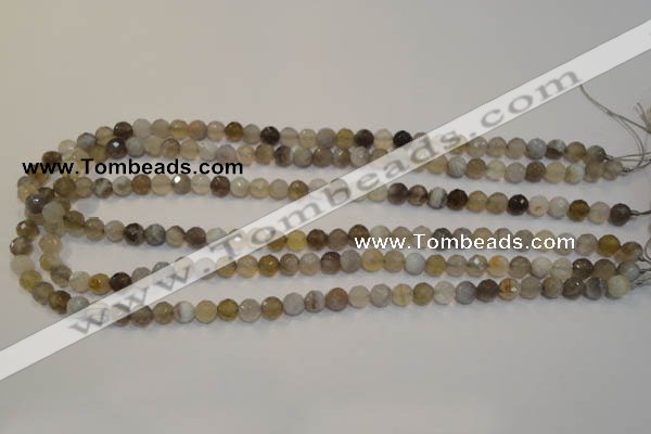 CAG2421 15.5 inches 6mm faceted round Chinese botswana agate beads