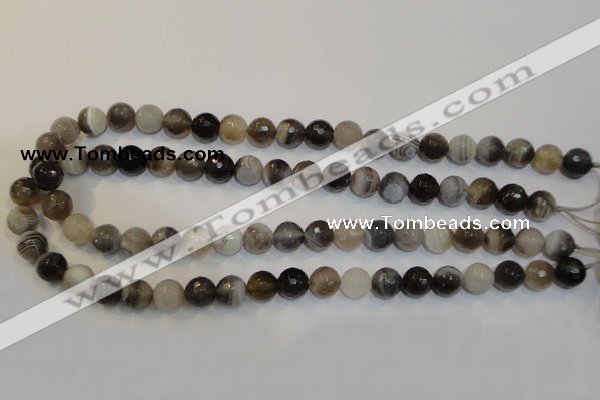 CAG2423 15.5 inches 10mm faceted round Chinese botswana agate beads