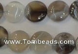 CAG2436 15.5 inches 14mm flat round Chinese botswana agate beads