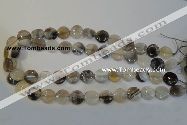 CAG2436 15.5 inches 14mm flat round Chinese botswana agate beads