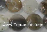 CAG2438 15.5 inches 18mm flat round Chinese botswana agate beads