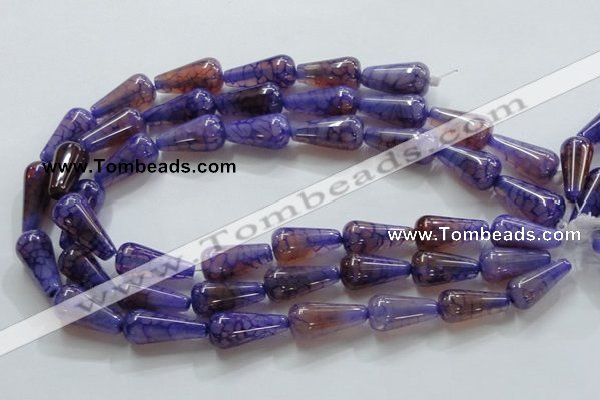 CAG249 15.5 inches 13*28mm teardrop dragon veins agate beads