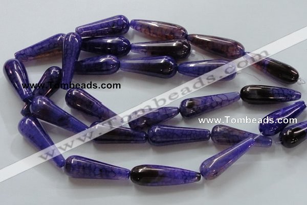 CAG250 15.5 inches 15*40mm teardrop dragon veins agate beads