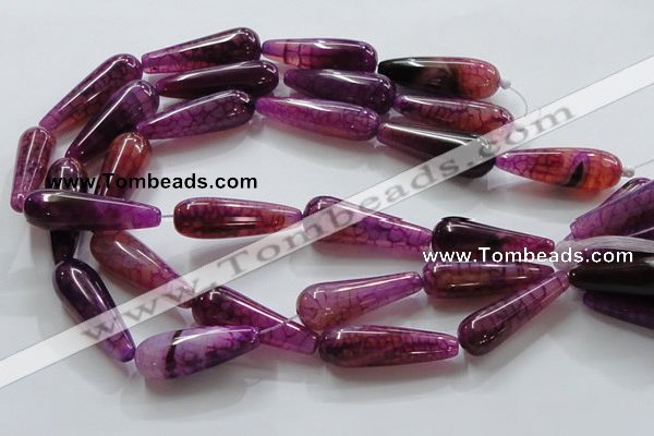 CAG252 15.5 inches teardrop 15*40mm dragon veins agate beads