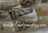 CAG254 15.5 inches 13*26mm teardrop dragon veins agate beads