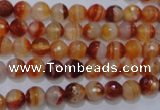 CAG2701 15.5 inches 6mm faceted round red line agate beads