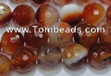 CAG2704 15.5 inches 12mm faceted round red line agate beads