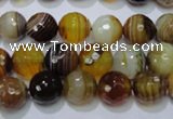 CAG2712 15.5 inches 8mm faceted round yellow line agate beads