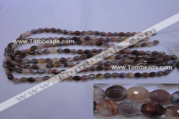 CAG2755 15.5 inches 5*8mm faceted rice botswana agate beads wholesale