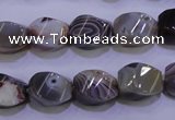 CAG2768 15.5 inches 10*14mm twisted rice botswana agate beads wholesale