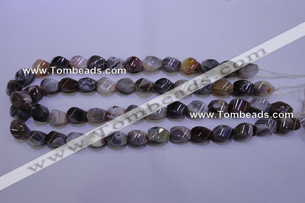 CAG2768 15.5 inches 10*14mm twisted rice botswana agate beads wholesale