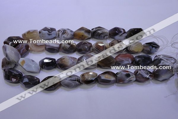 CAG2775 15.5 inches 14*20mm faceted nuggets botswana agate beads wholesale