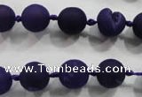 CAG2800 15.5 inches 10mm round matte druzy agate beads whholesale