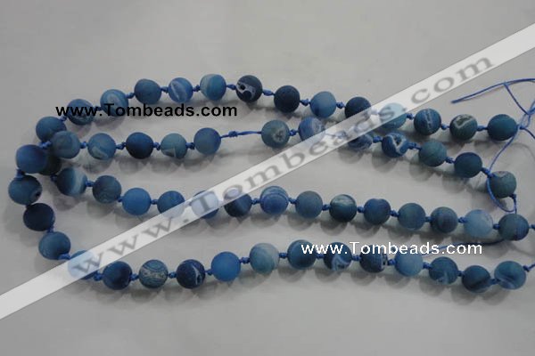 CAG2801 15.5 inches 10mm round matte druzy agate beads whholesale