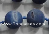 CAG2806 15.5 inches 18mm round matte druzy agate beads whholesale