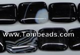 CAG2956 15.5 inches 15*20mm rectangle black line agate beads