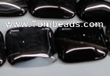 CAG2957 15.5 inches 20*25mm rectangle black line agate beads