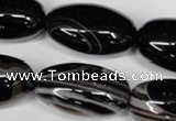 CAG2970 15.5 inches 15*30mm rice black line agate beads