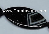 CAG3020 15.5 inches 25*48mm marquise black line agate beads