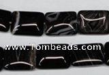 CAG3022 15.5 inches 12*16mm rectangle black line agate beads