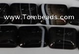 CAG3024 15.5 inches 15*20mm rectangle black line agate beads