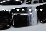 CAG3026 15.5 inches 22*30mm rectangle black line agate beads