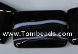 CAG3027 15.5 inches 25*35mm rectangle black line agate beads