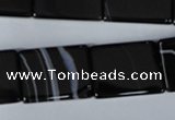 CAG3029 15.5 inches 15*20mm rectangle black line agate beads