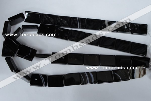 CAG3029 15.5 inches 15*20mm rectangle black line agate beads