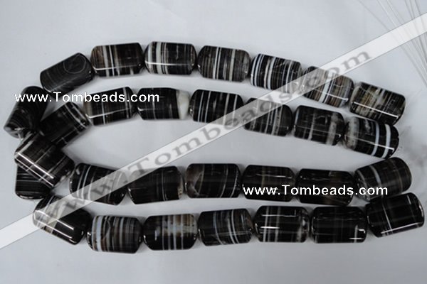 CAG3048 15.5 inches 16*25mm flat tube black line agate beads