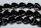 CAG3050 15.5 inches 10*10mm heart black line agate beads