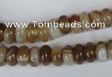 CAG3120 15.5 inches 6*10mm rondelle brown line agate beads