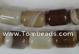 CAG3123 15.5 inches 12*16mm column brown line agate beads